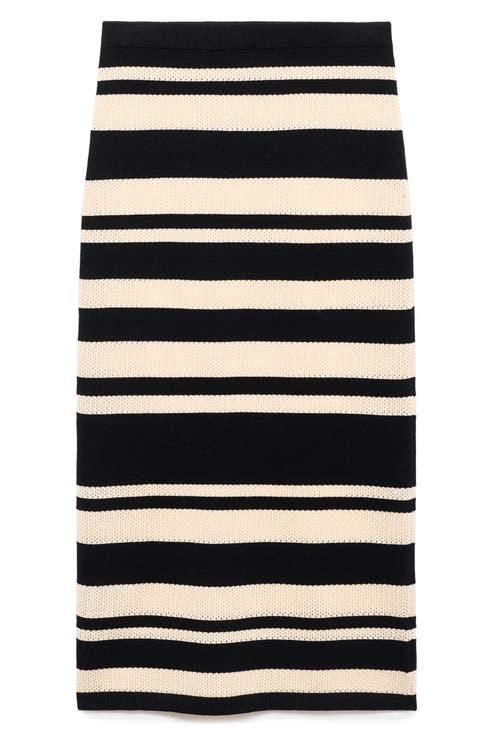 Stripe Knit Midi Skirt