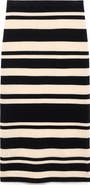MANGO Stripe Knit Midi Skirt