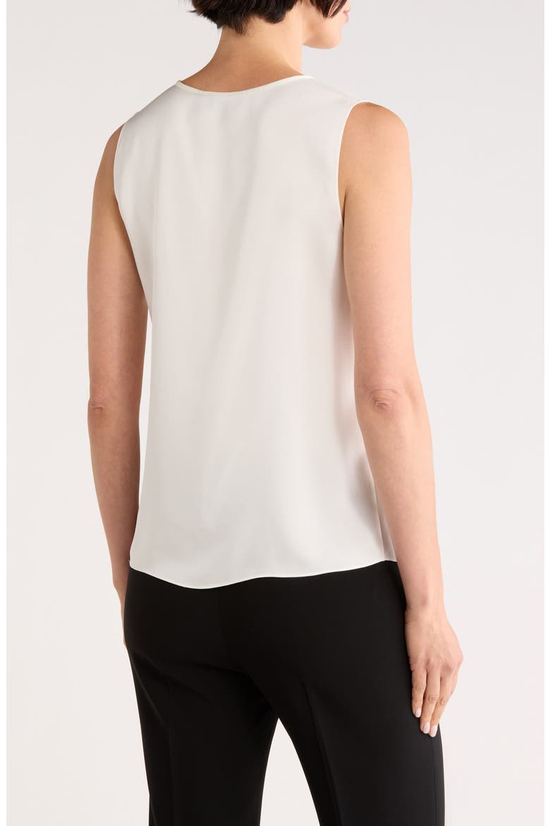 Split Neck Silk Shell, Alternate, color, IVORY