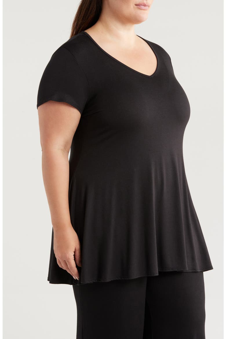 V-Neck Jersey Swing Top, Alternate, color, BLACK