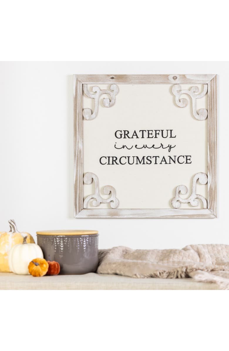 Transpac Brown Harvest Framed Gratitude Wall Decor for Home, Alternate, color, Beige