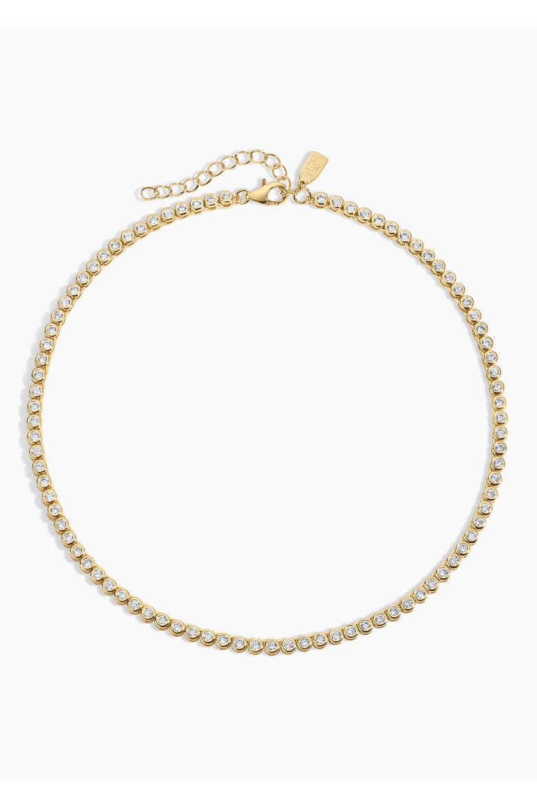 Mini Jewel Bezel Tennis Necklace, Main, color, Gold