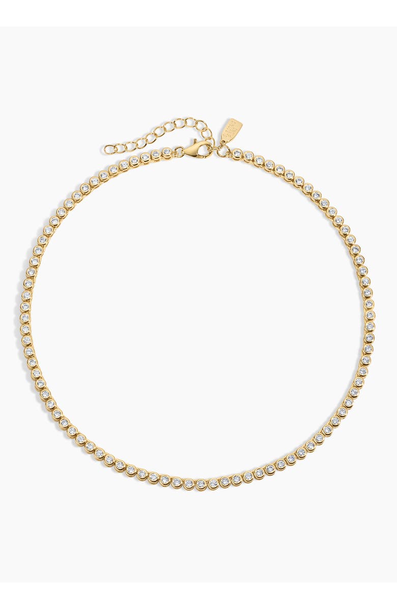 Electric Picks Mini Jewel Bezel Tennis Necklace, Main, color, Gold