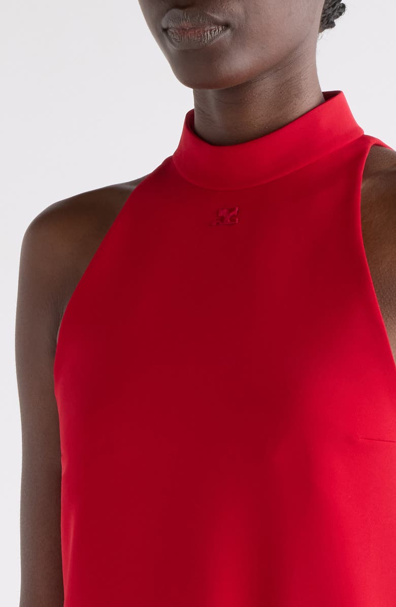 Courrèges Heritage Crepe A-Line Dress, Alternate, color, Ruby