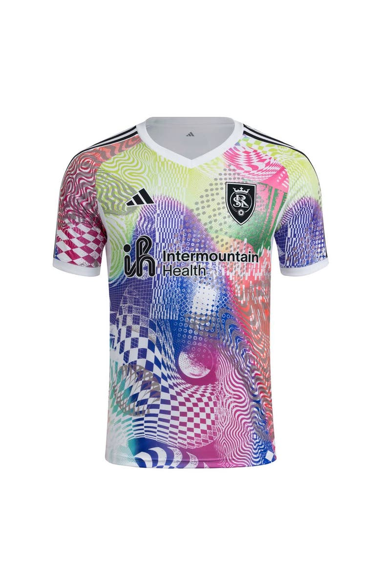 adidas Men's adidas White Real Salt Lake 2025 Pride Pre-Match Top, Alternate, color, 