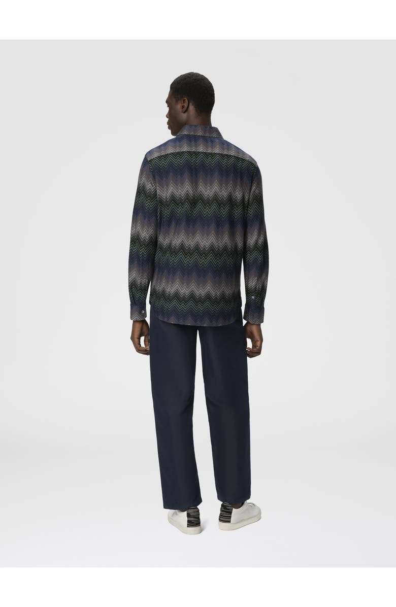 Missoni Long Sleeve Shirt With Irregular Zigzag, Alternate, color, Blue & Green