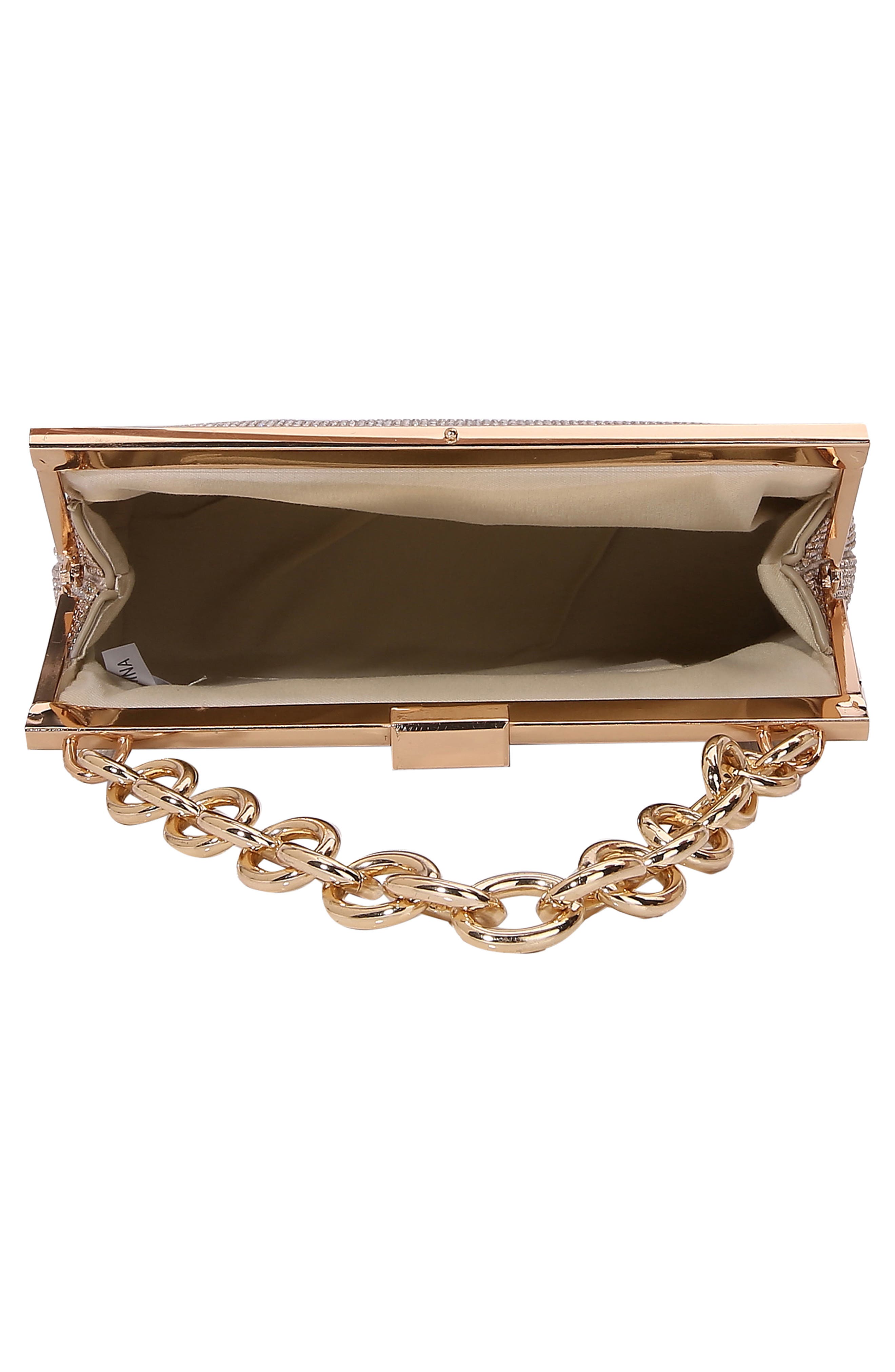 Rhinestone Chain Handbag, Alternate, color, GOLD