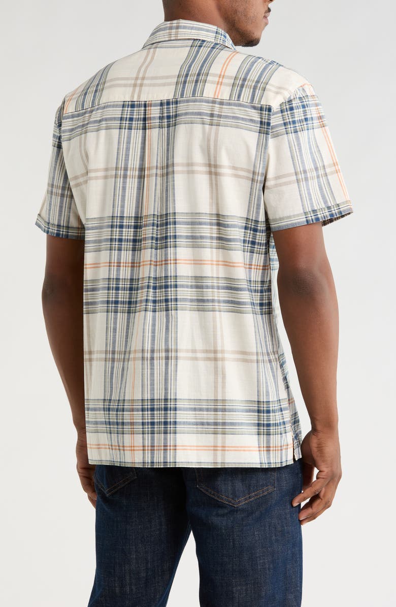 Barbour Berryfell Regular Fit Plaid Short Sleeve Button-Up Shirt, Alternate, color, Whisper White