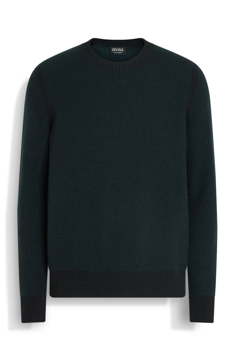 ZEGNA Oasi Cashmere Crewneck Sweater, Alternate, color, Dark Green