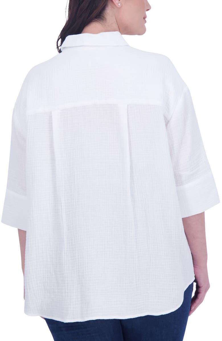 Foxcroft Joanna Cotton Gauze Button-Up Shirt, Alternate, color,