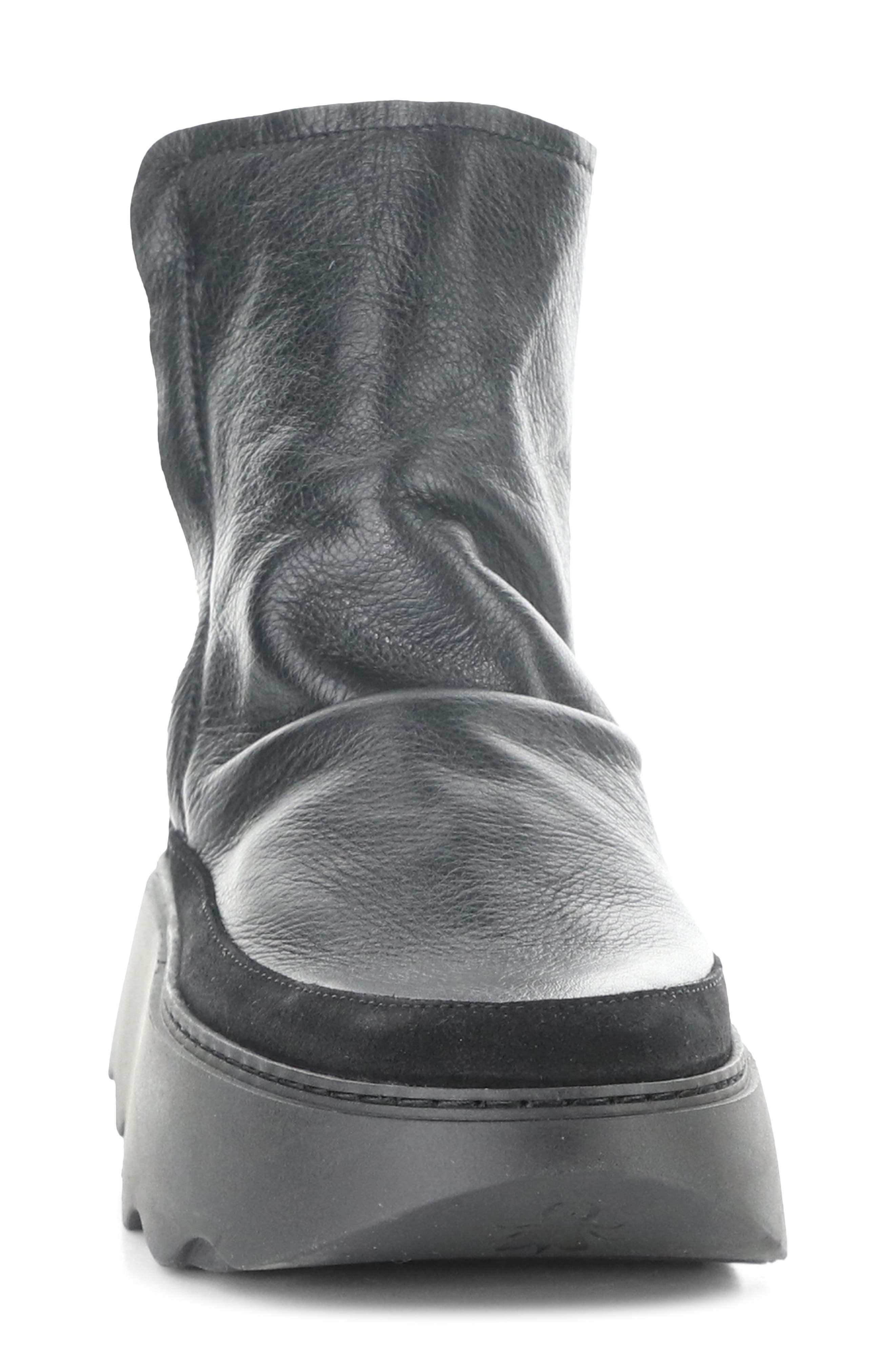 Faby Platform Bootie, Alternate, color, 006 BLACK VELVET/ OIL SUEDE