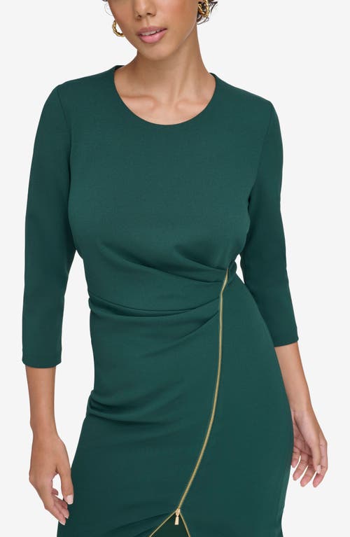 Calvin Klein Zip Bottom Midi Sheath Dress In Green