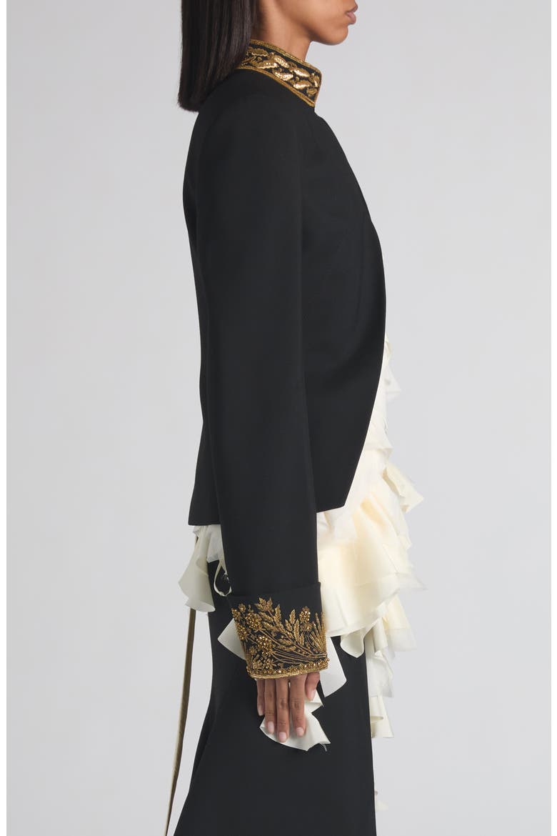 Embellished Cutaway Jacket, Alternate, color, BLACK