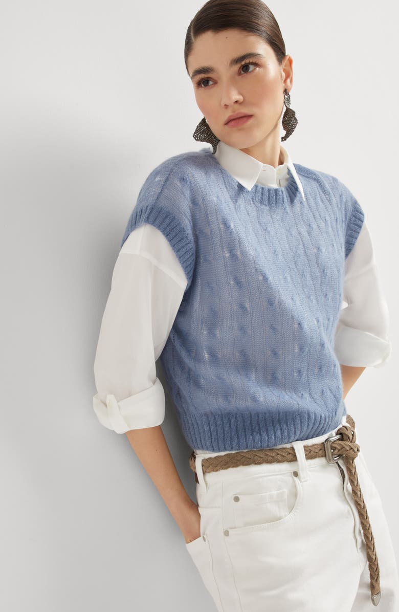 Brunello Cucinelli Knit T-shirt, Alternate, color, 