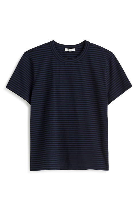 Perfect Stripe Cotton Crewneck T-Shirt