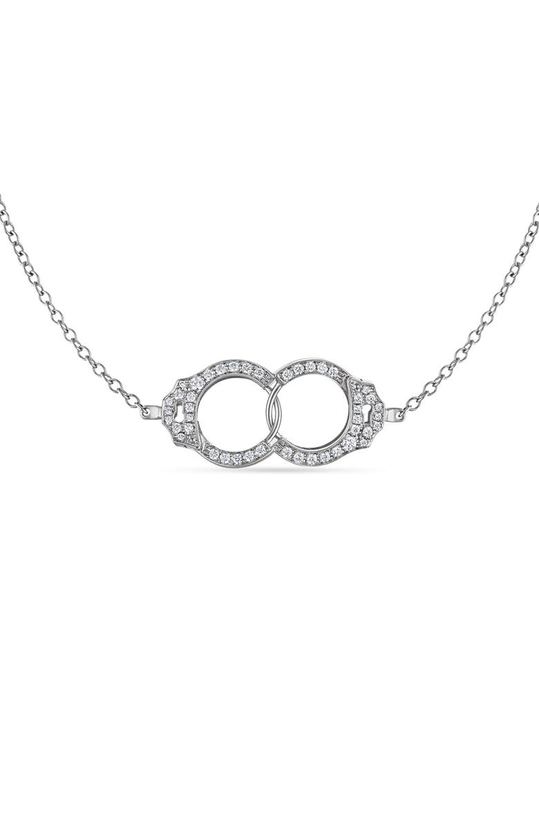 MARIA TASH Diamond Handcuff Necklace, Main, color, White Gold