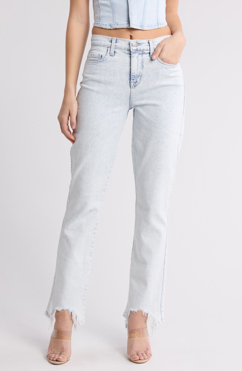 L'AGENCE Harmon High Waist Slim Raw Hem Jeans, Main, color, Electra