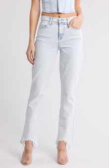 Harmon High Waist Slim Raw Hem Jeans