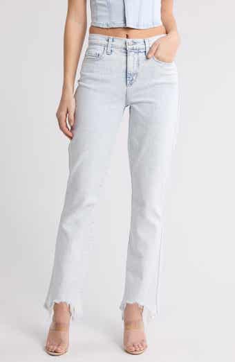 Harmon High Waist Slim Raw Hem Jeans