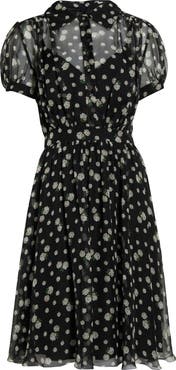 Dolce&Gabbana Floral Silk Chiffon Cocktail Dress