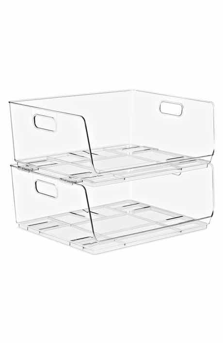 Set of 2 Large Open Front Stackable Bins