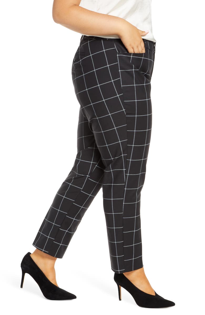 ELOQUII Windowpane Kady Fit Pants, Alternate, color, 