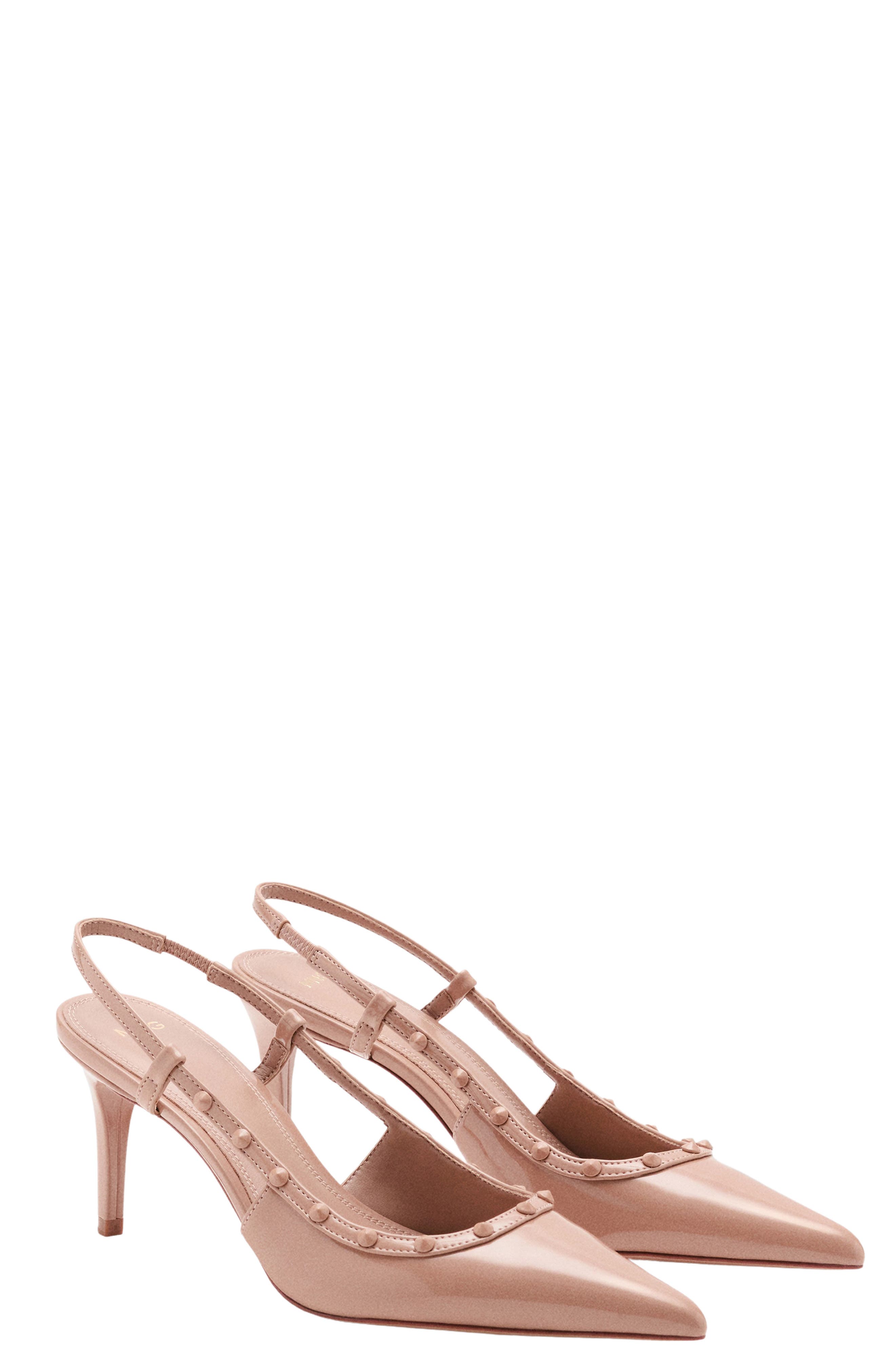 Faux Leather Slingback Pump, Main, color, BLUSH TAN