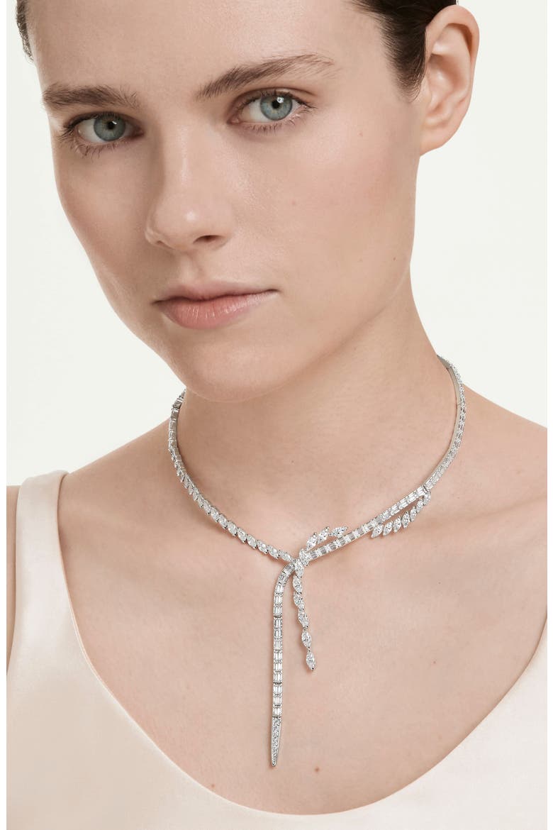 Mesmera Cubic Zirconia Y-Necklace, Alternate, color, WHI/ RHS
