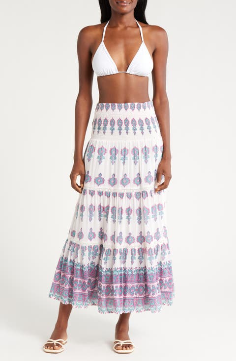 Mandy Tiered Cotton & Silk Maxi Skirt