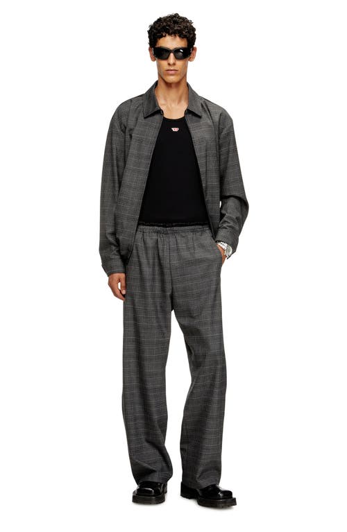Diesel Wool Pants With A Drawstring Waist In Gray