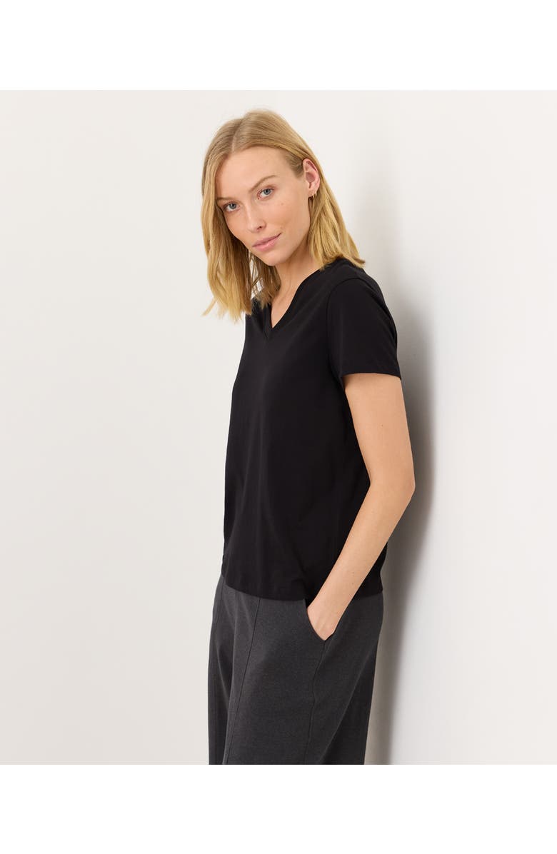 Pact Organic Cotton Women's Softspun Essential V-Neck Tee, Alternate, color, Black