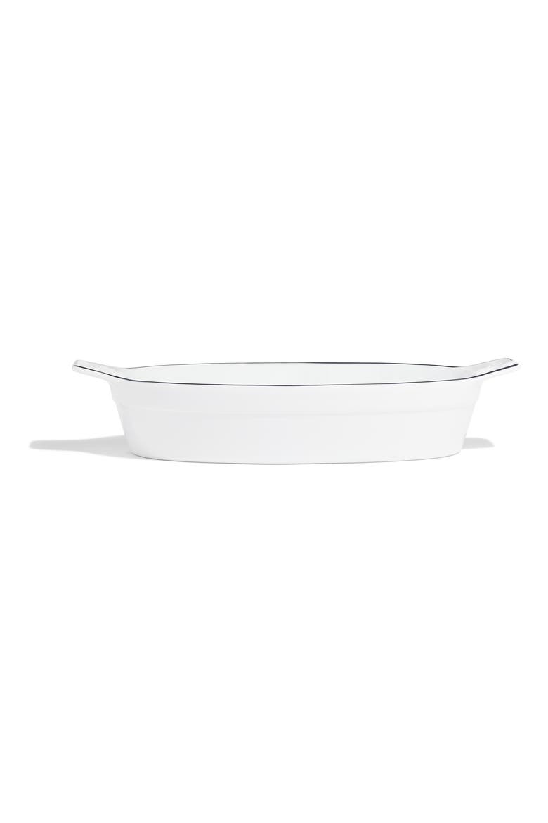 10" x 6.6" Oval Porcelain Baking Dish, Alternate, color, WHITE