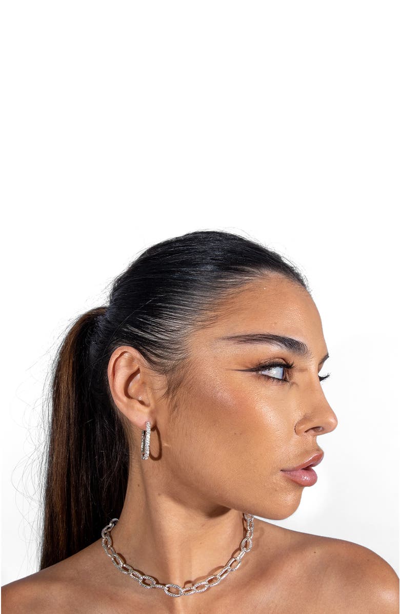 Lucy Quartermaine Hula Medium Hoop Earring, Alternate, color, Sterling Silver