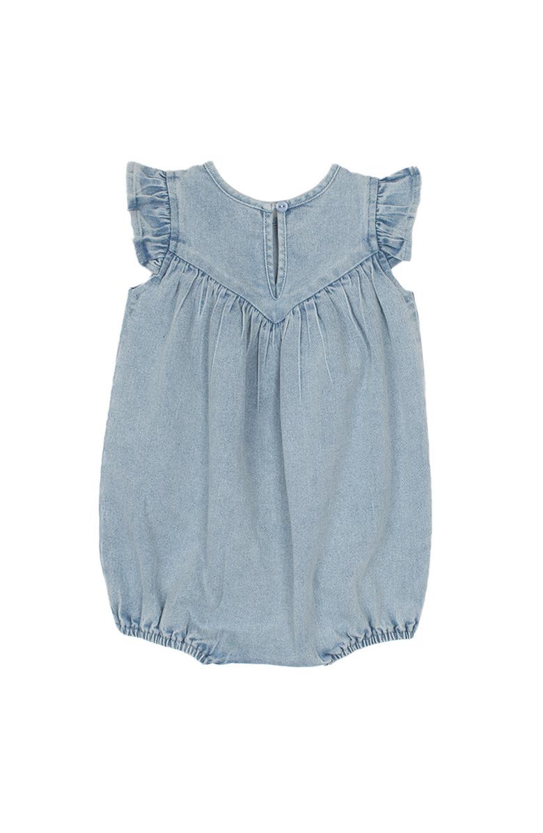 Mabel + Honey Sunset Fields Blue Baby Romper, Alternate, color, Blue