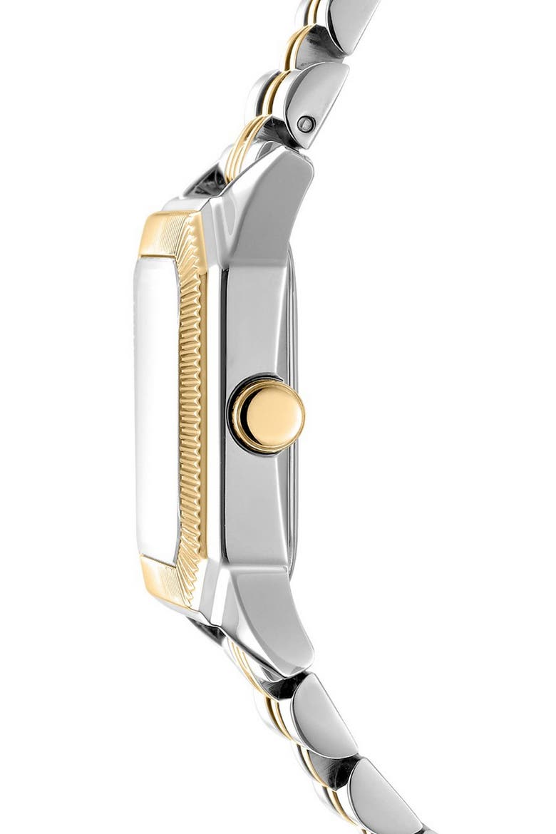 Signature Shape Tank Bracelet Watch, 27mm x 34mm, Alternate, color, WHITE/ TWO TONE