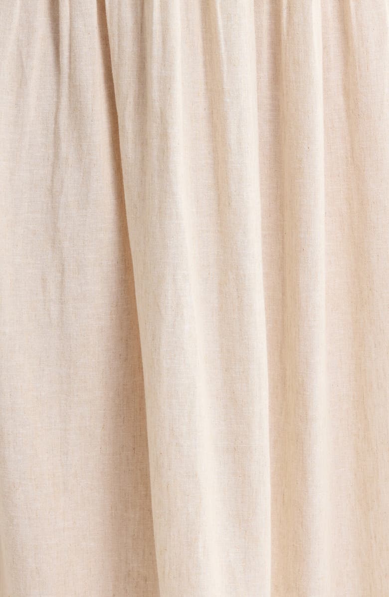 Caslon<sup>®</sup> Pleated Linen Blend Midi Skirt, Alternate, color, Flax