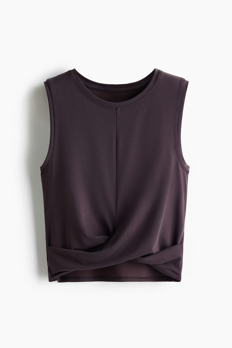 Slim Fit Twist-detail Sports Vest Top, Alternate, color, Plum