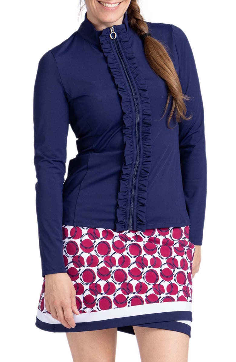 KINONA Ruffle in the Rough Long Sleeve Golf Top, Main, color, 