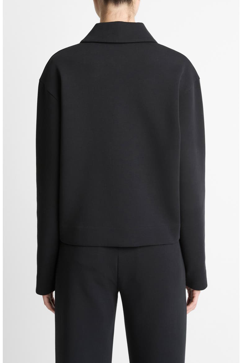 Collared Half Zip Top, Alternate, color, BLACK