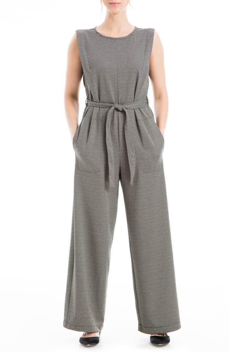MAX STUDIO Sleeveless Tie Front Jumpsuit, Main, color, 