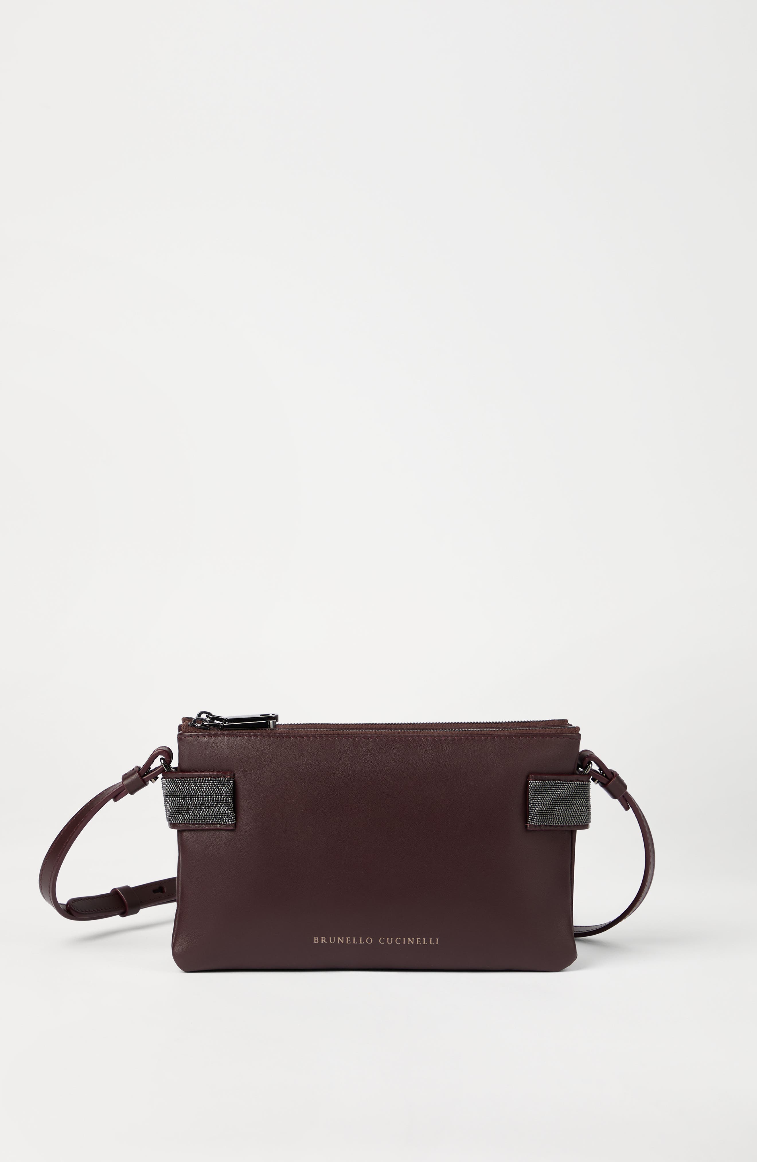 Brunello Cucinelli Essence mini shoulder bag, Alternate, color, Burgundy