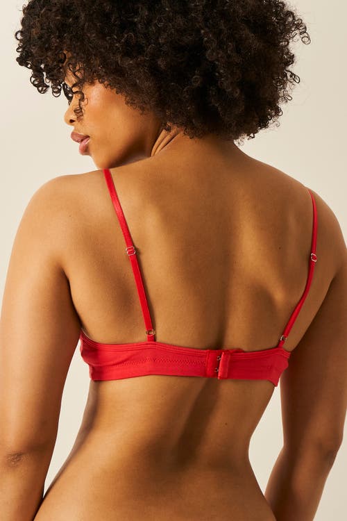 Stripe & Stare The Lace Plunge & Original Knicker Set In Hibiscus