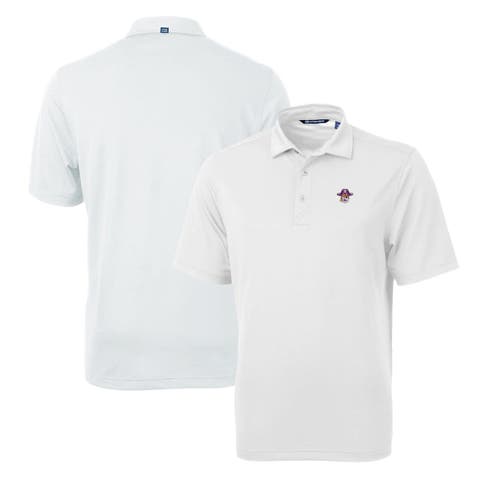 Men's Cutter & Buck White ECU Pirates Team Logo Virtue Eco Pique Recycled Polo