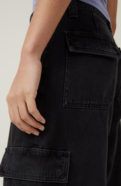 Shop Cotton On Relaxed Cargo Jean In Graphite Black