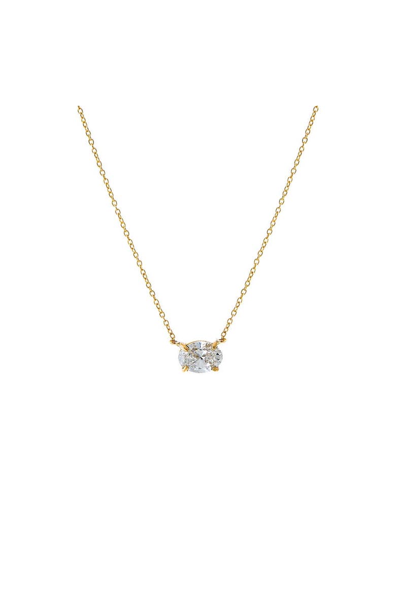 BY ADINA EDEN Lab Grown Diamond Oval Solitaire Necklace 14K, Main, color, 14K Gold - 1 Carat