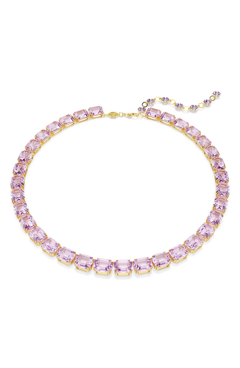 Swarovski Millenia Crystal Tennis Necklace, Main, color, Purple