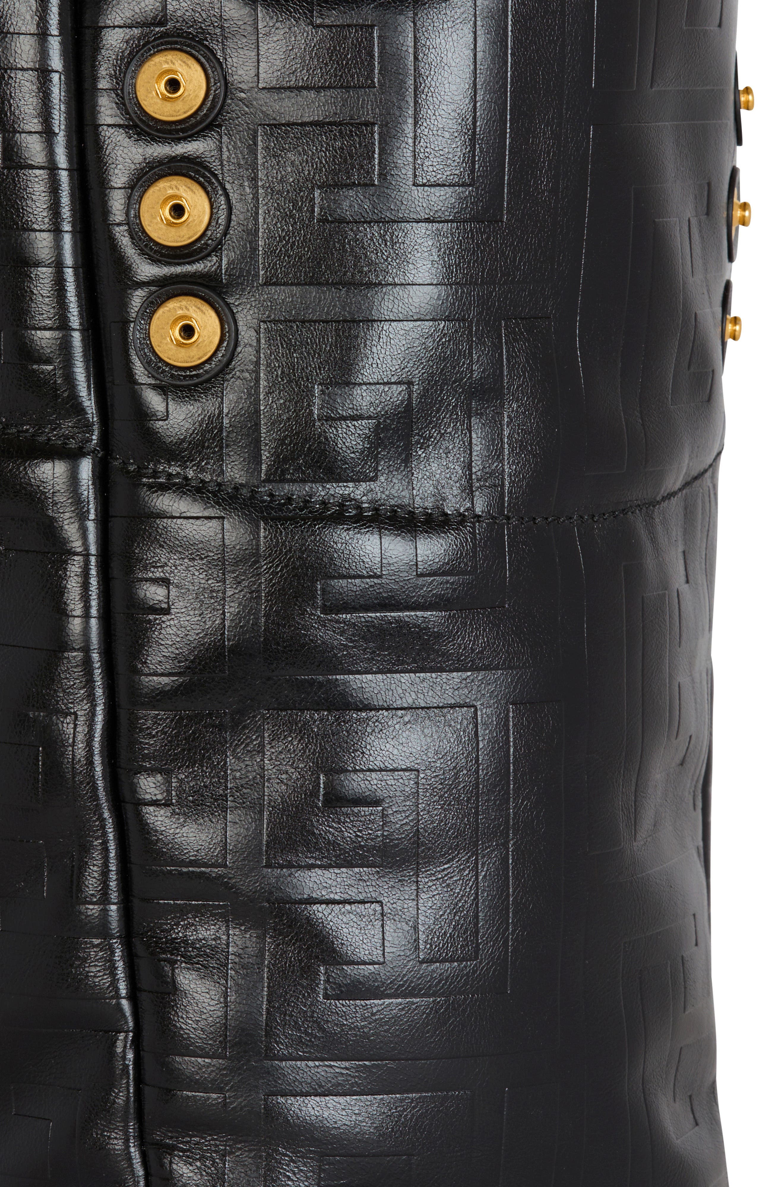 Balmain 1945 Soft crackled leather tote bag, Alternate, color, Black