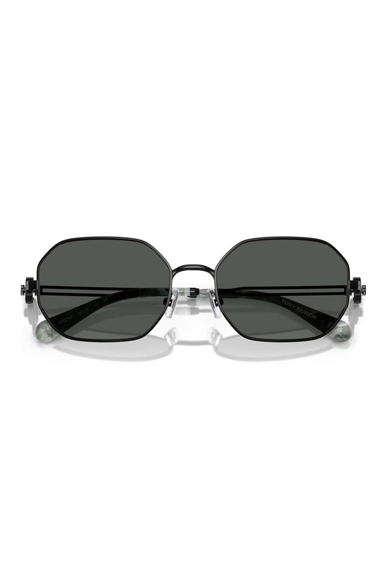 55mm Irregular Sunglasses, Alternate, color, SHINY BLACK