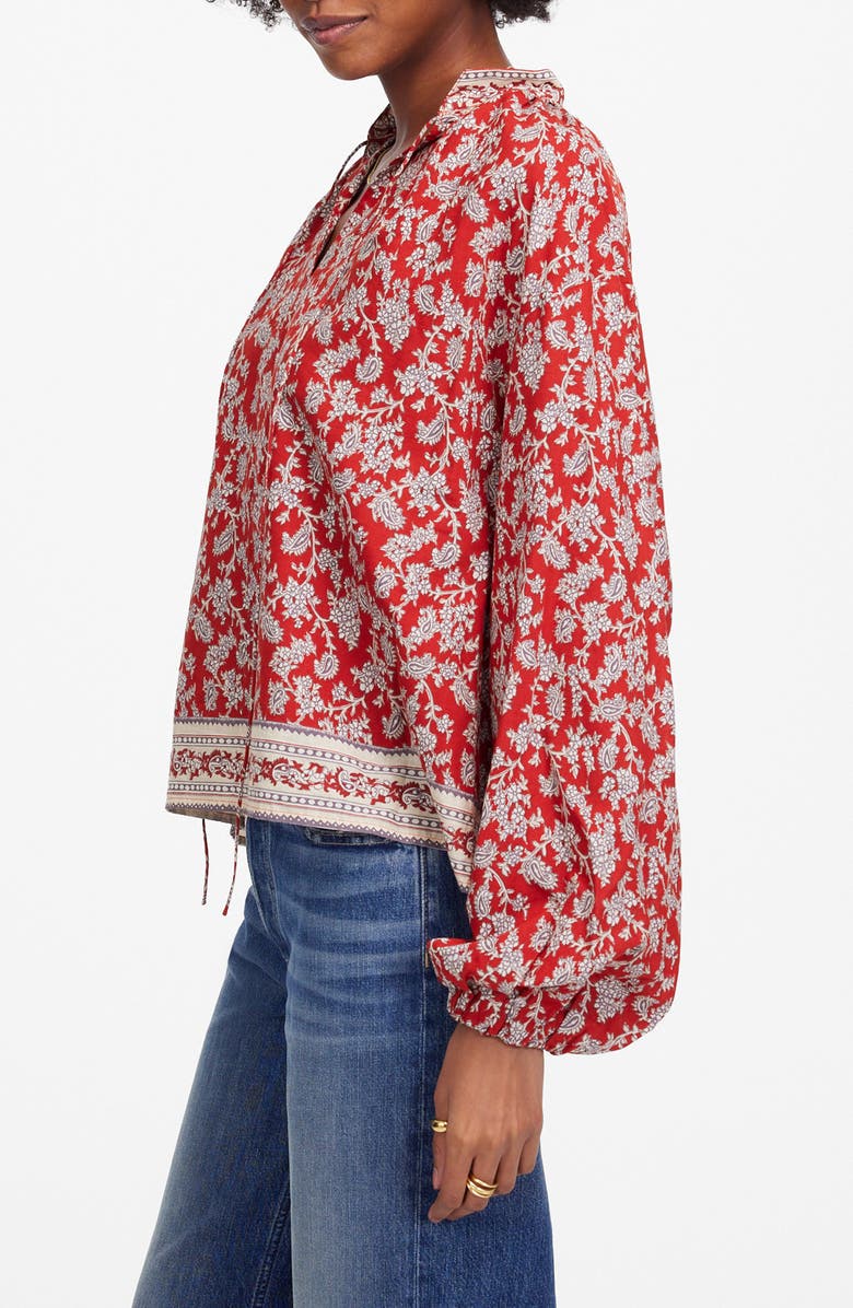 Madewell Paisley Shirred Popover Top, Alternate, color, 