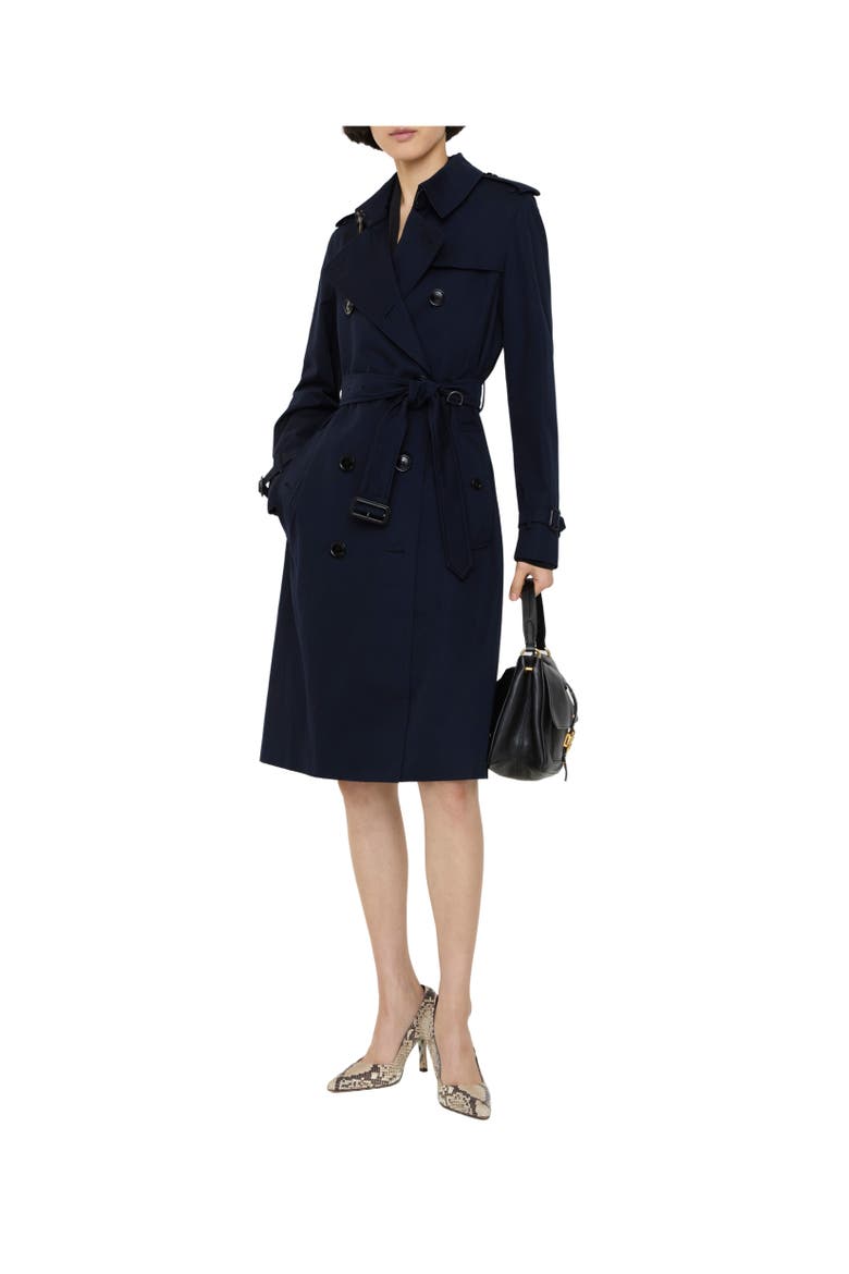 Long Kensington Heritage Trench Coat, Alternate, color, Coal blue